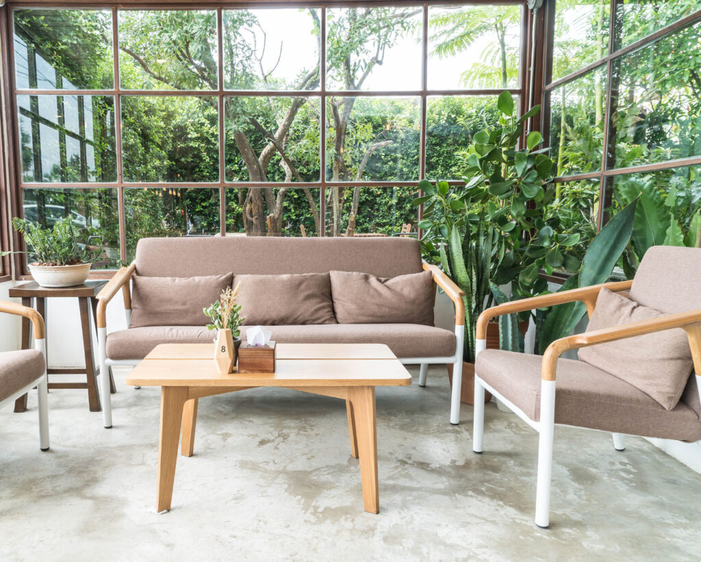 empty wood chair in living room